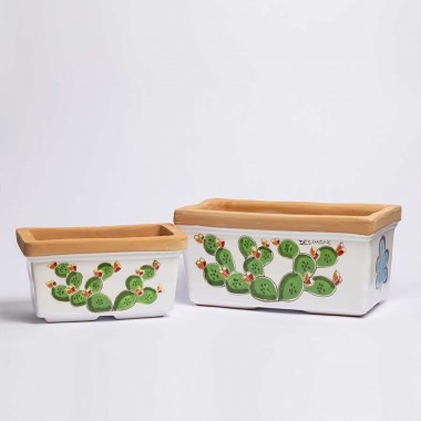 Sicilian ceramic planter Folk de simone pottery Pricly Pear VSPRFC Sicilian ceramic planter Folk de simone pottery Pricly Pear VSPRFC